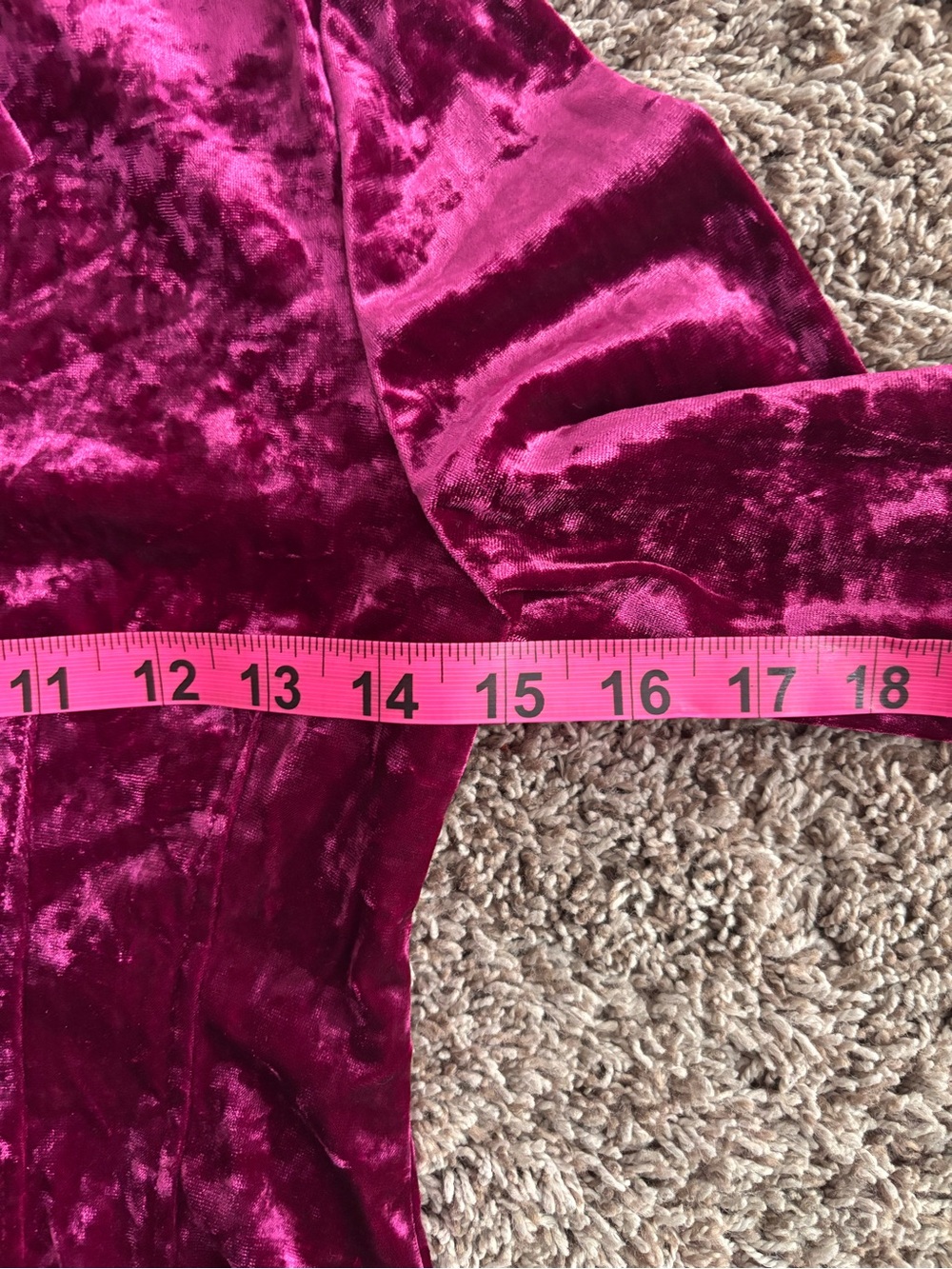 Vintage 90s Crushed Velvet Button Blouse - Picture 7 of 8